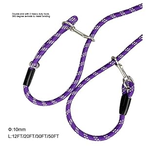 Long-Rope-Dog-Leash-for-Dog-Training-12FT-20FT-30FT-50FT-Reflective-Threads-Dog-Cat-Leashes-Tie-Out-Check-Cord-Recall-Training-Agility-Lead-for-Large-Medium-Small-Dogs-Purple-10mm12ft - Cucciolini Doodles   Long-Rope-Dog-Leash-for-Dog-Training-12FT-20FT-30FT-50FT-Reflective-Threads-Dog-Cat-Leashes-Tie-Out-Check-Cord-Recall-Training-Agility-Lead-for-Large-Medium-Small-Dogs-Purple-10mm12ft