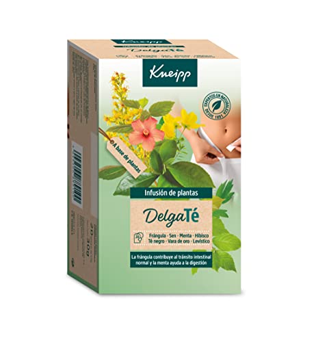 Kneipp DelgaTé, Infusión de Hierbas, Laxante Natural para Retención de Líquidos y Estreñimiento, con Manzanilla, Frángula, Menta, Sen, Hibiscus, Solidago y Levístico, 20 Bolsitas (790 gr)