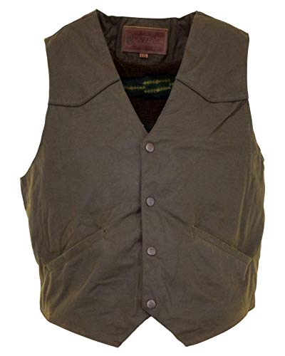 Outback Trading Men's 2155 Cliffdweller Waterproof Breathable Fleece Lined Cotton Oilskin Western Vest