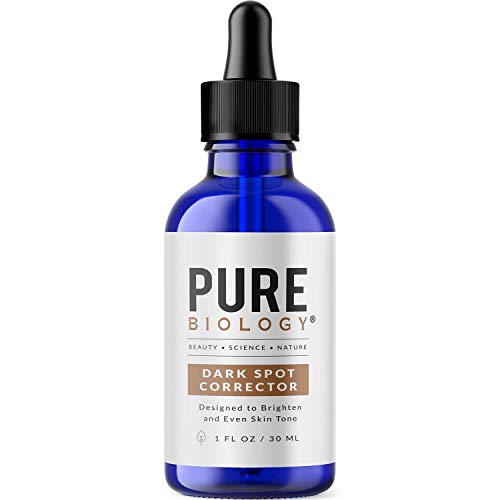 Pure Biology Dark Spot Corrector Remover for Face & Body - Brightening Serum & Sun Spot Remover for Face with Vitamin C - Skin Care Serum to Fade Dark Spots, Acne Scars & Brighten Skin Tone