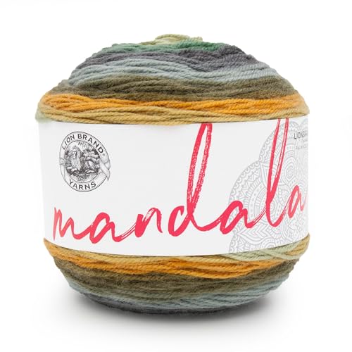 Image of Lion Brand Yarn, Mandala DK Lightweight Yarn for Knitting, Crochet, and Crafts, Werewolf, 1 Pack, Self-Striping Acrylic Fiber for Baby Blankets, Multicolor Shawls and Variegated Cardigans