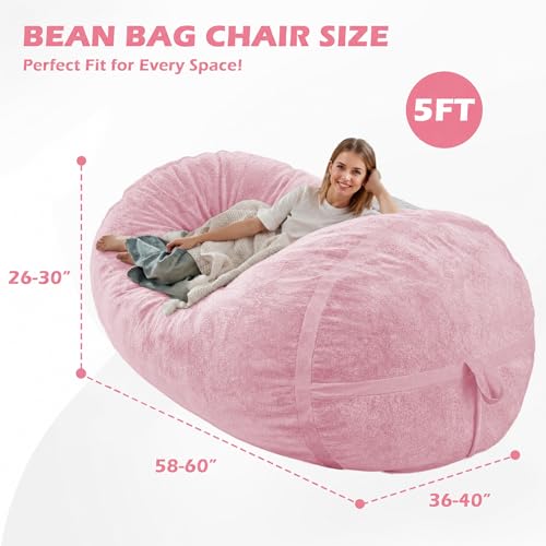 Image of 5FT Bean Bag Chair 5'Giant Bean Bag Chairs with Adults, Large Beanbag Chair
