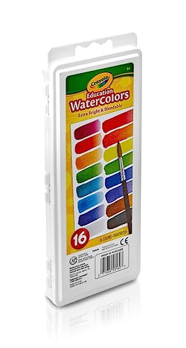 image for Crayola Watercolor Paint Set (16 Count), Washable Paint for Kids, 1 Pa