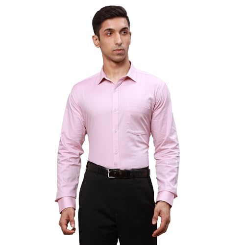 Image of Park Avenue Men's Pure Cotton Structure Pattern Slim Fit Semi Cutaway Collar Full Sleeve Formal Shirt