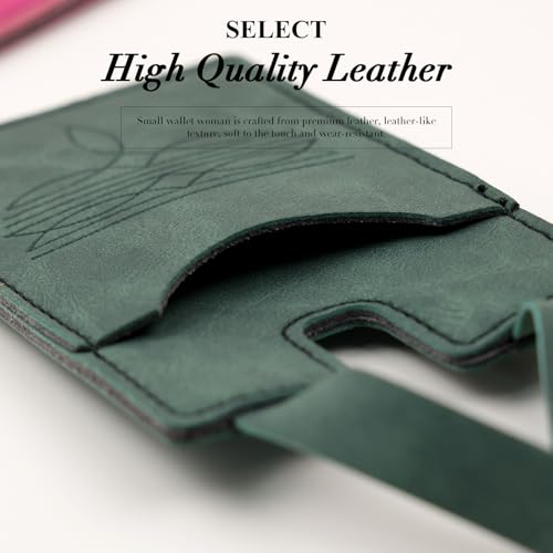 2025 Fashion Leather Wallet, Handcrafted Leather Boot Credit Card Holder for Women, Small Wallets with Snap Fastening (Brown)4