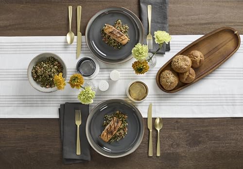 Image of Oneida Dinnerware Set, Organic Shades Gray 18-Piece Dinnerware Set, Service For 6, Stoneware Material, Dishwasher And Microwave Safe, Bowls, Plates And Bowls, Dinner Dishes, Plates (Gray, 18 Piece)