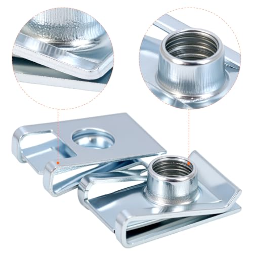 QWORK® 90 Stück Gewinde Clip Mutter Kit, U-Typ Blechmuttern aus Manganstahl, Sortiert in Aufbewahrungsbox, für Fahrzeugwartung