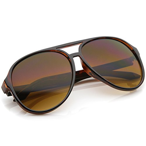 Zerouv Retro Large Plastic Aviator Sunglasses With Blue Light Driving Lens (T) #TOP3