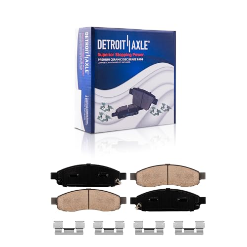 Image of Detroit Axle - Front Brake Pads for Nissan Pathfinder Armada Titan Infiniti QX56, Ceramic Brake Pads w /Hardware 2004 2005 2006 2007 Replacement