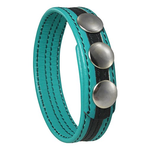 3-Snap Adjustable Leather Erection Ring - Teal