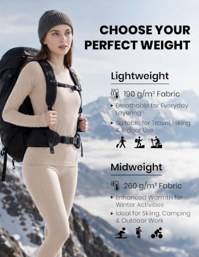 Image of Iguana Womens 100% Merino Wool Base Layer Set Active Thermals