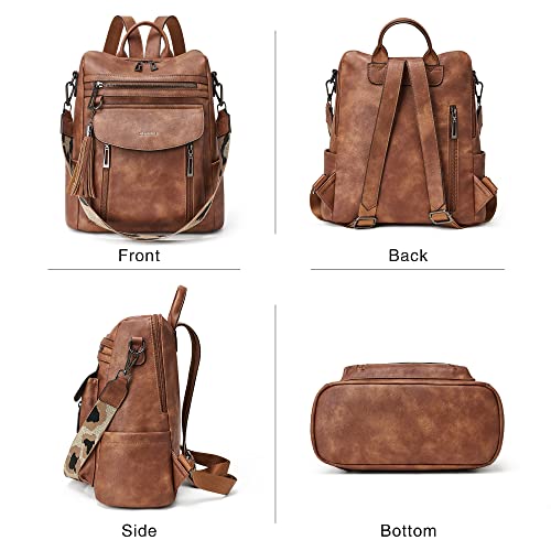 Image of Shrrie Backpack Purse for Women Fashion Leather Backpack Purse Designer Travel Backpack Convertible Shoulder Bag with Wristlet