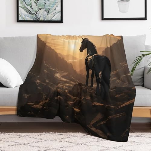 Couverture cheval couverture douce flanelle pour lit canapé enfant - 3