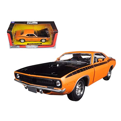New-Ray 1970 Plymouth Cuda Orange With Black 1/24 By New Ray 71875