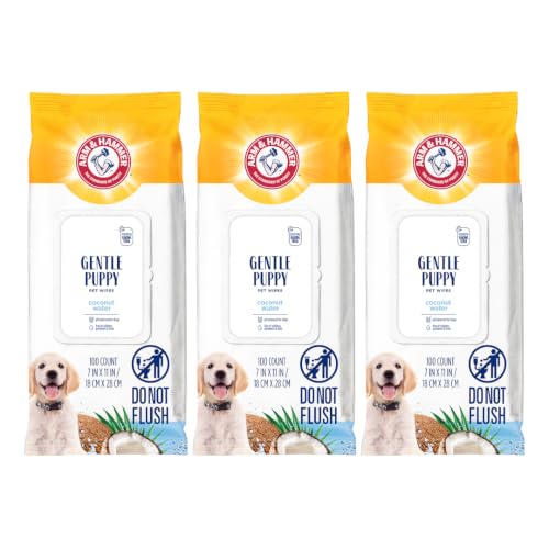 Arm & Hammer Puppy Grooming Wipes, Coconut Water, 100 Count, 3-Pack - image 1