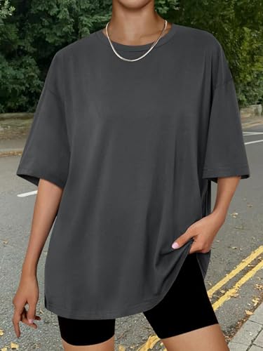 Image of Trendy Queen Womens Oversized T-Shirts Short Sleeves Workout Tops | Casual Summer Gym Tees Plus Size Fashion Clothes 2026