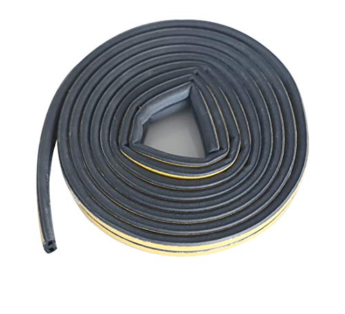 10m Weather Stripping for Door,Insulation Weatherproof Doors and Windows Soundproofing Seal Strip,Collision Avoidance Rubber Self-Adhesive Weatherstrip,2 Pack,Total 33Feet Long (Black D)