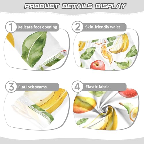 Girls' Leggings Children's Yoga Pants Skinny Printed Dance Apples Oranges Bananas Comfortable 4T2