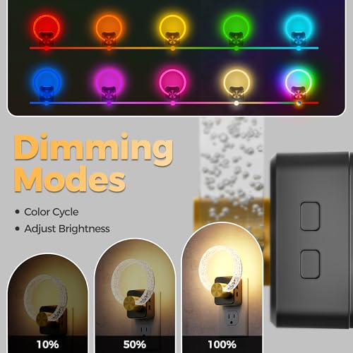 Image of DORESshop Night Lights Plug into Wall, LED Night Light Color Changing RGB