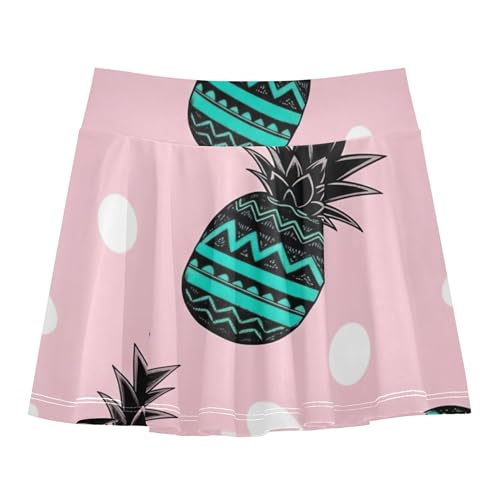 Tropical Pineapple Leaf Tennis Skirts for Kids Breathable Girls Skorts Athletic Shorts Flowy Skirt 4t