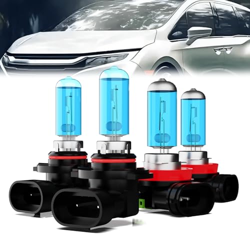 Image of Headlight Bulbs Fit For 2011-2020 Honda Odyssey Halogen Headlight Bulbs,9005 /HB3 /H10 High Beam & H8 /H9 /H11 Low Beam Headlight Bulbs,Plug And Play,Pack of 4
