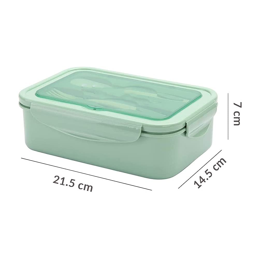 2 Scatole Bento Semplici, Scatole Bento Riutilizzabili, 3 Scomparti con Posate, Riscaldamento a Microonde, Adatto per Viaggi in Famiglia/Lavoro a Scuola