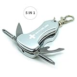 Funktionen: Messer, Flaschenöffner, 2x Schraubenzieher (Kreuz- und Schlitz) und LED-Licht