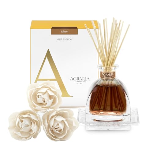 AGRARIA Balsam Scented AirEssence Diffuser, 7.4 Ounces with Reeds and Flowers