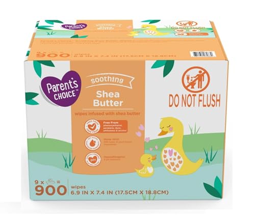 Image of Shea Butter Baby Wipes, 900 Count - Free From Phenoxyethanol, Parabens, Phthalates, And Alcohol - Enriched With Soothing Shea Butter - Ultra Soft - Gentle On Skin - Hypoallergenic And pH Balanced