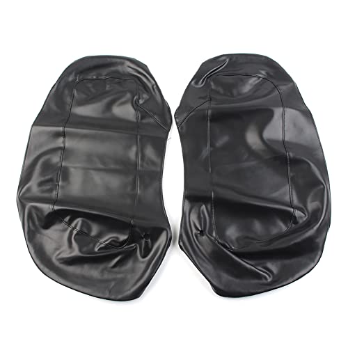 Bacar Motorcycle PU Leather Saddlebag Speaker Lid Bra Protective Cover, Motorcycle Saddlebag Speaker Lid Covers Black Compatible for Harley for Touring FLH FLT 2014-UP miniatura 5
