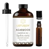 LOTUSJOY Agarwood Essential Oil, Pure Natural Organic Oud Essential Oil for Diffuser Meditation and DIY Cosmetic Making - 4 Oz
