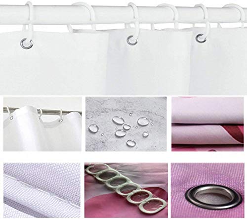 JIANGLANY Stone Wall Gate Lead to Beach 3D Image Shower Curtain for Garden Seaside Blue Sea Sky White Clouds 3D Shower Curtain Tropical Summer Bathroom Decor Fabric with Hook 80X 80 inches Blue White - Image 2