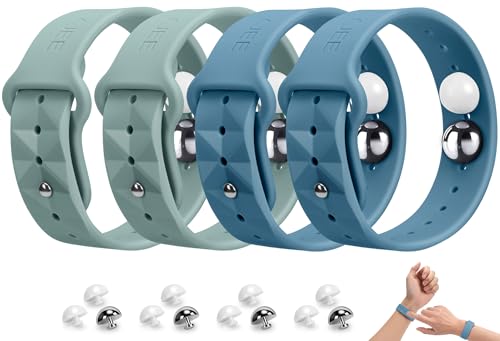 Image of Motion Sickness Bracelets for Travel: Acupressure Anti Nausea Wristband for Morning Sickness - Sea Sickness Wristbands for Car Boat Air - Nausea Bands for Motion Sickness Cactus Blue