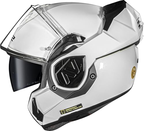 Capacete ls2 Advant FF906 Escamoteável Robocop Oculo Branco (58)