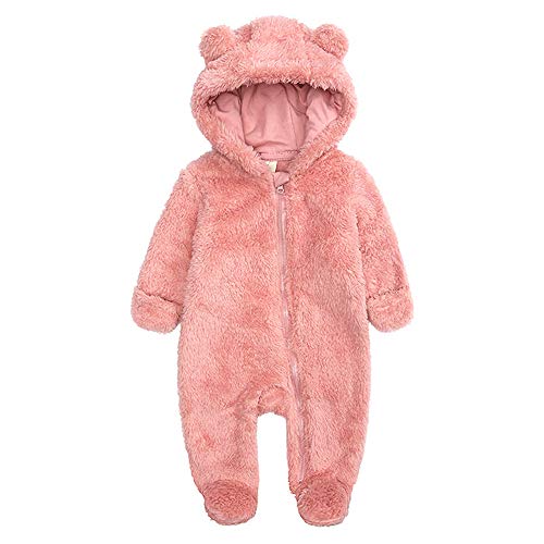Image of Curipeer Infant Baby Onesie Bodysuit Fleece Bunting Footed Jumpsuit Sleeper Rompers 0-3M