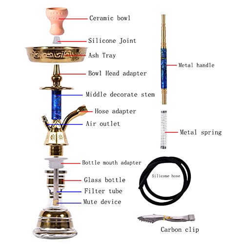 YYMMHH Arabische Shisha-Reisegürteltasche, tragbar, Harzstange, Kupfergriff, persönlich, mittelgroß, einzelne Pfeife… – Bild 3