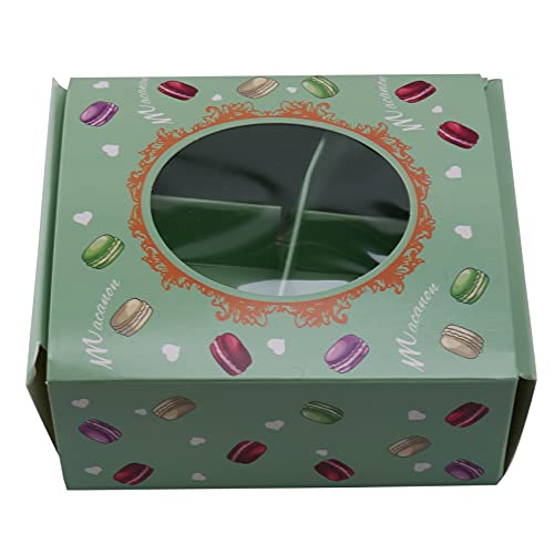 Joselin 20 cajas de macarons con ventana transparente para postres, macarons de pastelería, cajas de embalaje para eventos, fiestas, entregas, dic verde