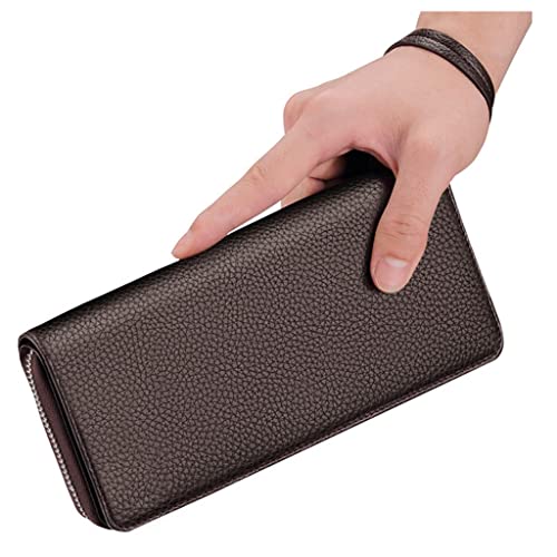 Wallet Men's Long Wallet Large Capacity Multi-card Package Clutch Bag With Drawstring Zipper(D)3