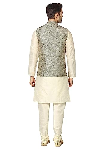 Image of Mens Kurta Pyjama Set with Designer Ethnic Nehru Jacket