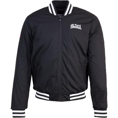 Veste universitaire Lonsdale noire en taille L aux finitions soignées