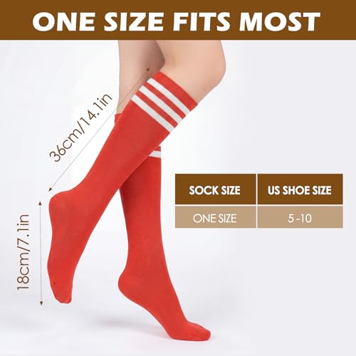 Image of American Trends Womens Athletic Knee High Socks Outdoor Sport Thigh High Stockings Casual Stripes Tube Socks