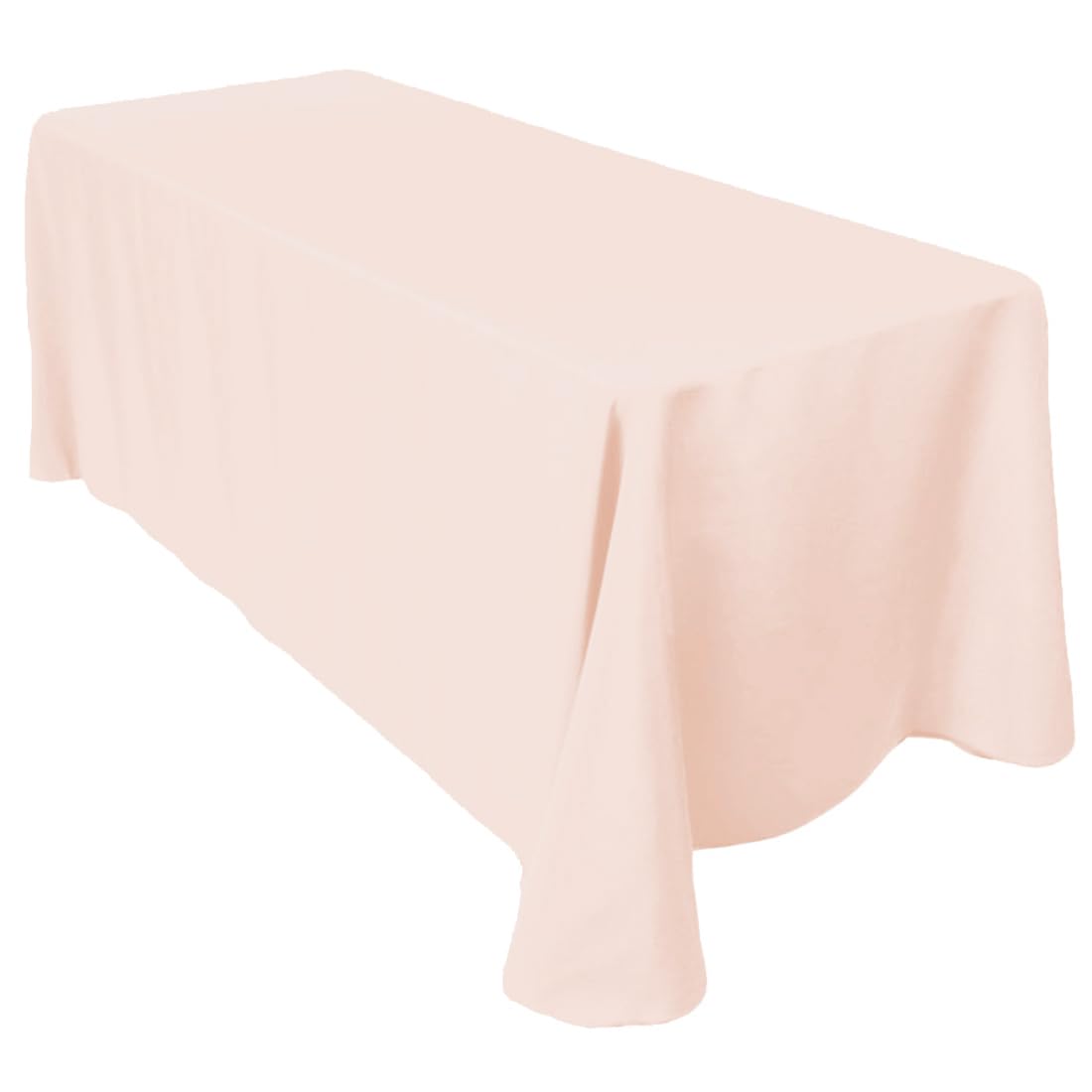 Nappe rectangulaire pêche 90 x 156 grand format LinenTablecloth tissu mariage et réception