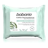 Babaria - Toallitas Desmaquilladoras, Limpian e Hidratan en Profundidad, Formuladas con Aloe Vera y Vitamina E, Aptas para Todo Tipo de Pieles, Vegano - 25 Unidades