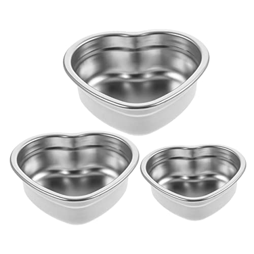 UKCOCO 3個ステンレス製ハート型スナックプレート点 キッチン必需品 耐錆性良好 多用途サービングトレイ サラダ お菓子盛り付け