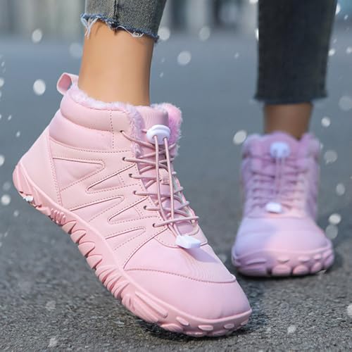 Winter Barefoot Shoes Women, Hike Winter Barefoot Shoes Mens, Barefoot Boots Women Wide Winter, Warm Casual Snow Boots 7
