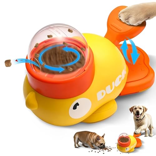 Entenform Interaktive Futterspender，Suuwwn Hund Slow Feeder Spielzeug Interactive Dog Puzzle Slow Feeder Toy Duck Dog Treat Food Dispenser für Anreicherung und Unterhaltung