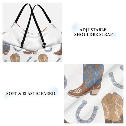 senya Girls Swimsuits One-Piece Swimwear Tie Bathing Suit Beach Summer Round Neck 7-8T Boots Horseshoe Pattern3