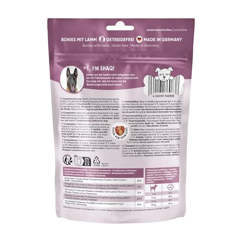 Yummeez Lamm Leckerli - Hundeleckerli als kleine Knöchelchen - getreidefrei mit hohem Fleischanteil - perfektes Leckerchen für Training oder Belohnung (1 x 175 g)