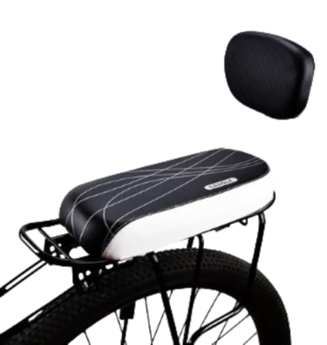 DYElite 自転車後部座席 背もたれ付き マウンテンバイク 子供用 快適なシートクッション アームレスト マルチカラー 自転車アクセサリー (ホワイト)