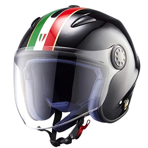 TYX - Casco de moto con protección solar y certificado ECE, para hombres y mujeres, tamaño ajustable, media cara, para bicicleta, crucero, chopper, scooter, ATV